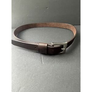 NY Jeans Genuine Leather Belt Womens Size Large Brown Silver Buckle